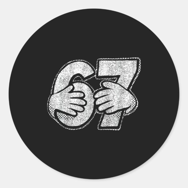 Sticker Rond 67 6 7 Hands Comic Style  (Devant)