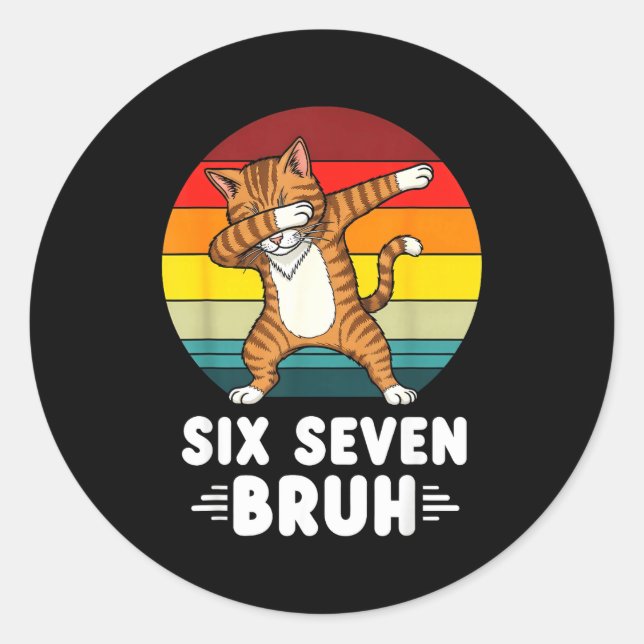 Sticker Rond 67 Animals Funny 67 Brainrot Youth Kids Cat 67  (Devant)