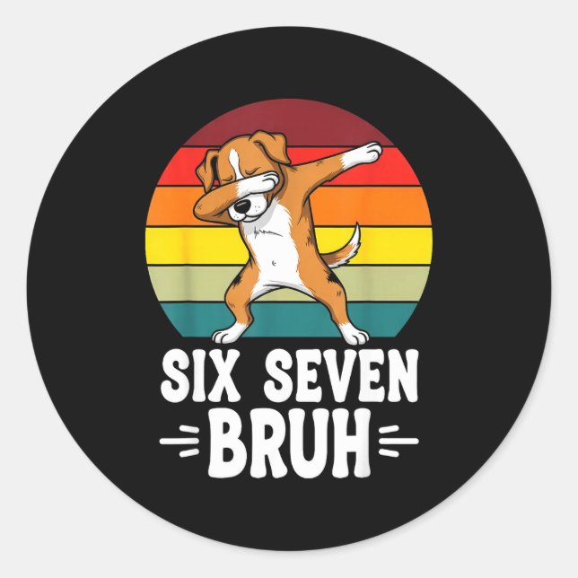 Sticker Rond 67 Animals Funny 67 Brainrot Youth Kids Dog 67  (Devant)