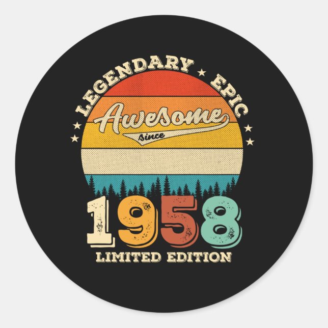Sticker Rond 67 Ans Anniversaire 1958 Magnifique 67e anniversai (Devant)