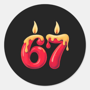 Sticker Rond 67 bougies de Noël