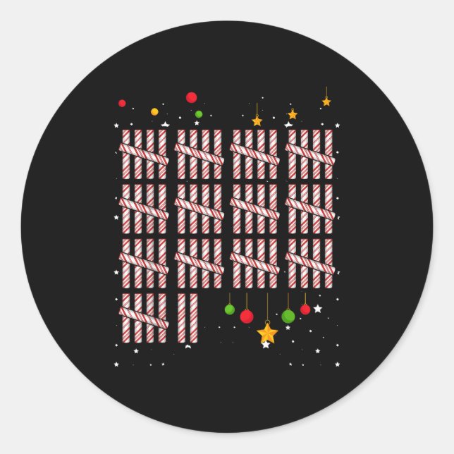 Sticker Rond 67 Candy Christmas Xmas Holiday Number 67  (Devant)