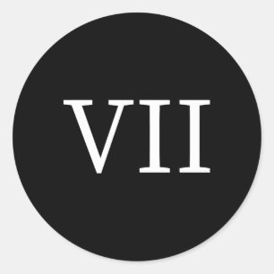 Sticker Rond 67 chiffres romains Vii drôle six sept mème 6 7 Ta