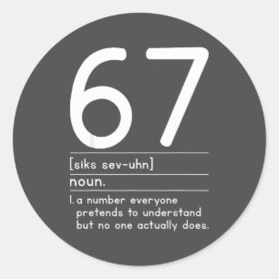 Sticker Rond 67 Définition La Signification De 67 Mème Drôle Si