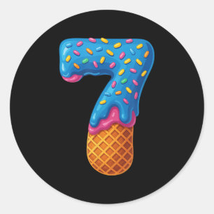 Sticker Rond 67 Glace Dégoulinante Mème Drôle Six Sept Gén-alph