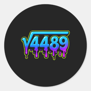 Sticker Rond 67 Glace Mème Racine Carrée 4489 Argot Prof De Mat