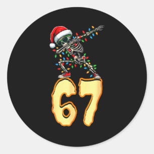 Sticker Rond 67 Halloween Meme 6 7 Nombres Six Sept Drôles Enfa