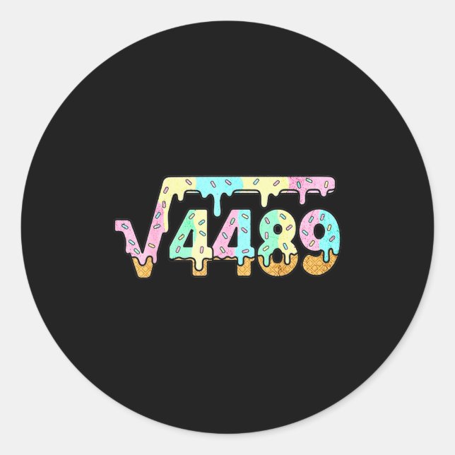 Sticker Rond 67 Ice Cream Drip Meme Square Root 4489 Slang Math (Devant)