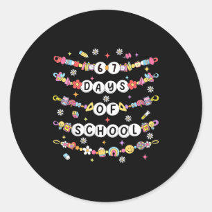 Sticker Rond 67 Jours De Bracelets D'amitié Scolaire 67 Jours S