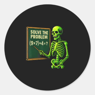 Sticker Rond 67 Math Halloween squelette Meme pour enseignants 