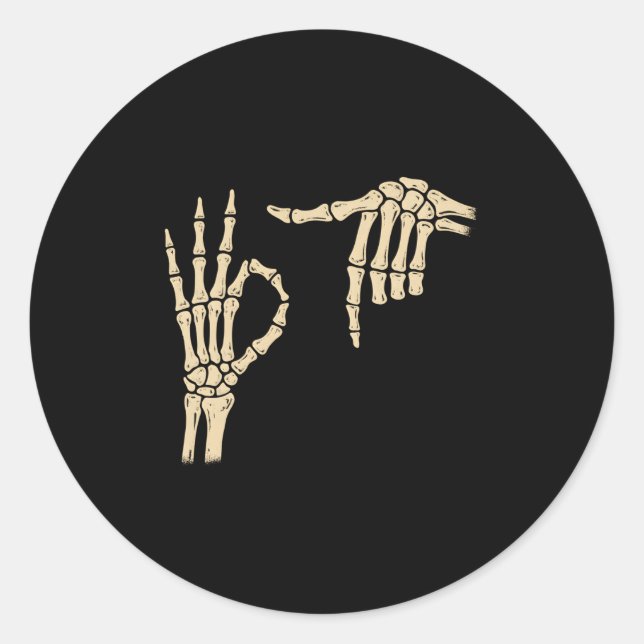 Sticker Rond 67 Mème 6 7 Squelette Halloween Six Sept Gen Alpha (Devant)