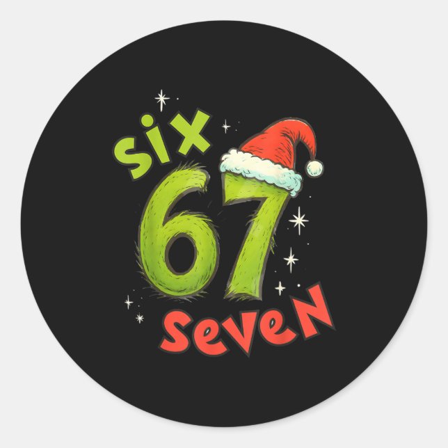 Sticker Rond 67 Meme Christmas Six Seven Xmas Men Women Boys Gi (Devant)