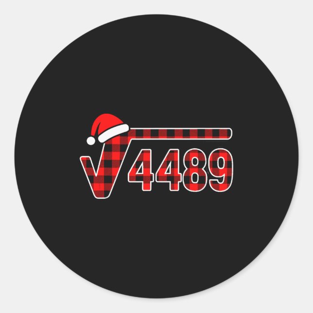 Sticker Rond 67 Meme Christmas Square Root 4489 Six Seven Math  (Devant)