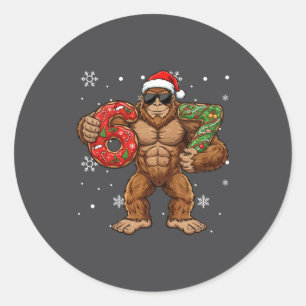 Sticker Rond 67 Meme Drôle Grand Pied Six Sept Noël Xmas Sa