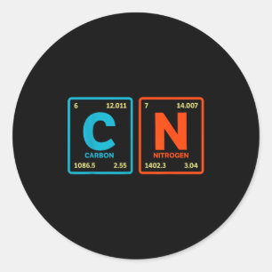 Sticker Rond 67 Meme Drôle Professeur Science Tableau Périodiqu