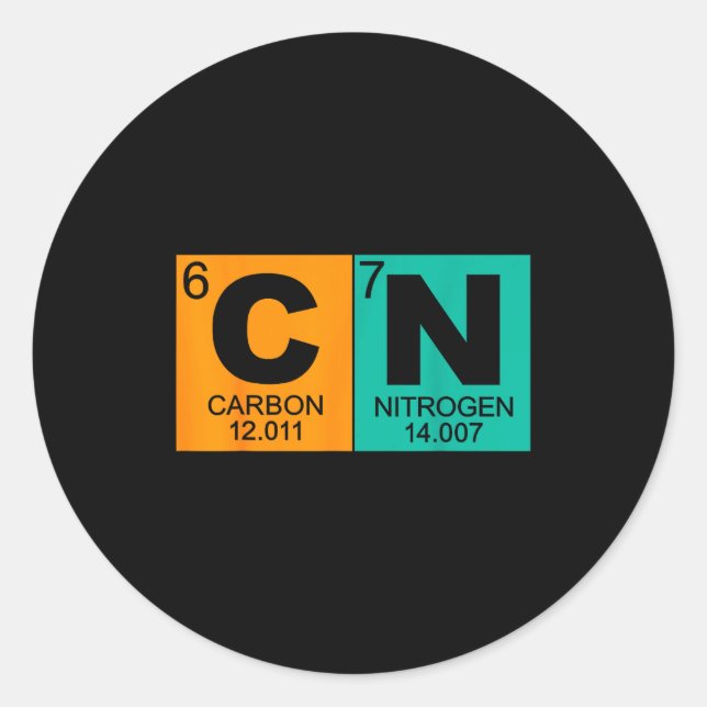 Sticker Rond 67 Meme Funny Science Teacher Periodic Table Retro (Devant)