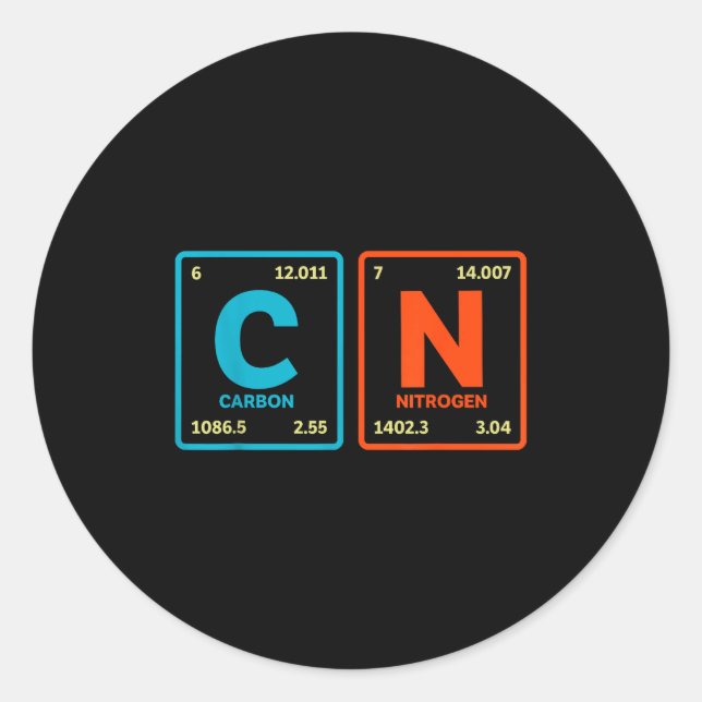 Sticker Rond 67 Meme Funny Teacher Science Periodic Table Retro (Devant)