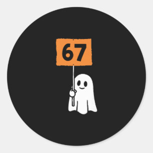 Sticker Rond 67 Meme Humour 6-7 Drôle Six Sept Halloween 
