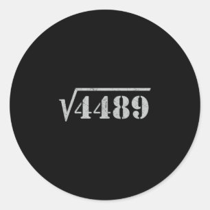 Sticker Rond 67 Meme Racine Carrée 4489 Argot Math 6 7 Rétro Ho