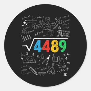 Sticker Rond 67 Meme Racine Carrée 4489 Argot Six Sept Prof De
