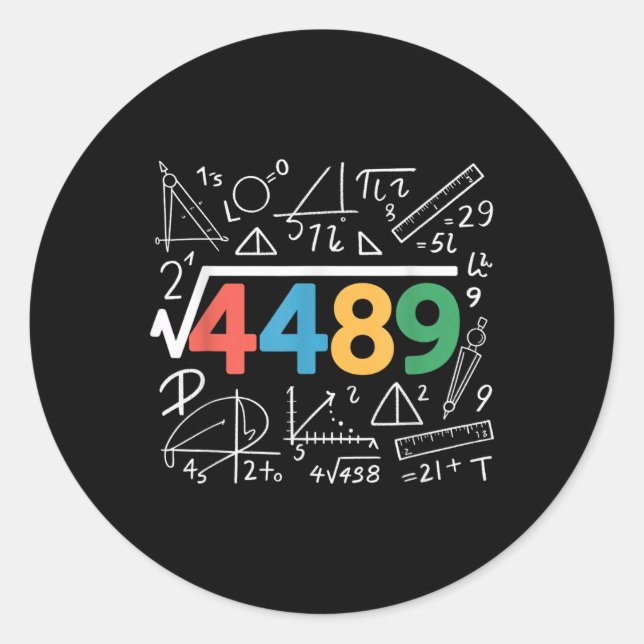 Sticker Rond 67 Meme Racine Carrée 4489 Argot Six Sept Prof De  (Devant)