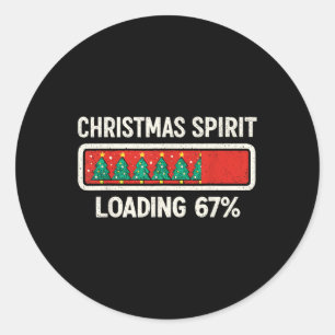 Sticker Rond 67 Meme Six Seven Esprit de Noël Chargement Gen Z
