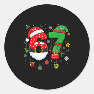 Sticker Rond 67 Meme Six Seven Pour Enfants Femmes Hommes Garço