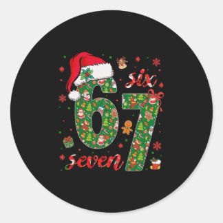 Sticker Rond 67 Meme Six Seven Pour Enfants Femmes Hommes Garço