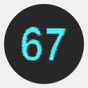 Sticker Rond 67 Meme Tendance Gen Z Alpha Six Seven 6 7 