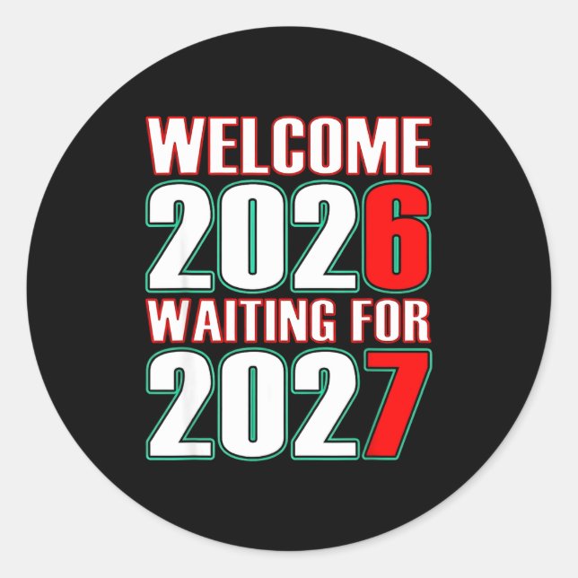 Sticker Rond 67 New Year Welcome 2026 Trendy Gen Alpha Slang  (Devant)