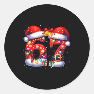 Sticker Rond 67 Noël 6 7 Mème Pyjama Fête Gen Alpha Sl