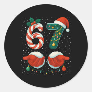 Sticker Rond 67 Noël 6 7 Mème Pyjama Fête Génération Alpha Sl
