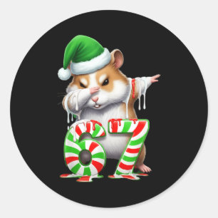 Sticker Rond 67 Noël Drôle 67 Brainrot Jeunesse Enfants Hamster