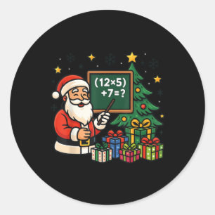 Sticker Rond 67 Prof Santa Noël Six Sept Mème Brainrot