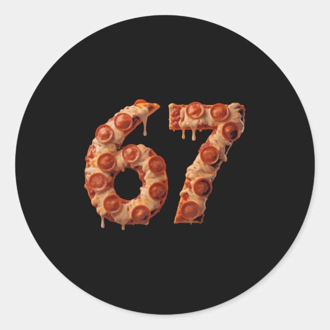 Sticker Rond 67 Six Sept Zza Brainrot Mème Viral Halloween Fun (Devant)