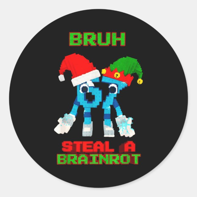 Sticker Rond 67 Six Seven 6-7 - Funny Steal Brainrot Kids Chris (Devant)