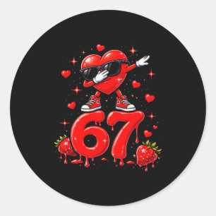 Sticker Rond 67 Six Seven Crème Glacée Mème Drôle de Saint Vale