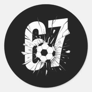 Sticker Rond 67 Soccer Six Seven 6 7 Mème 67 _2