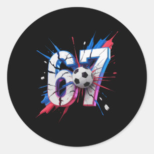 Sticker Rond 67 Soccer Smash Numéro Soixante-Sept Impact Annive