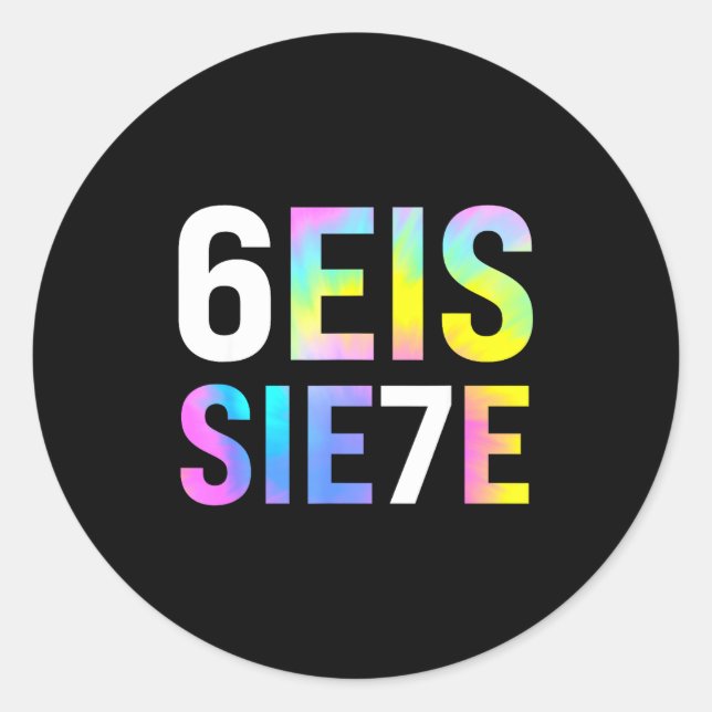 Sticker Rond 67 Spanish Meme Seis Siete Six Seven Funny Spaniea (Devant)