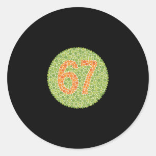 Sticker Rond 67 Test d'Ishihara Drôle Test de daltonisme 6 7 Vi