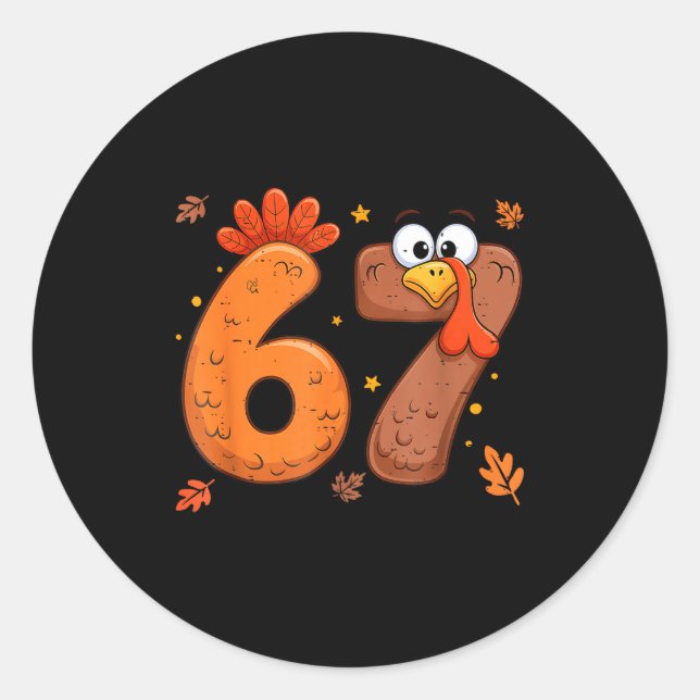 Sticker Rond 67 Thanksgiving Turkey Turkey  (Devant)