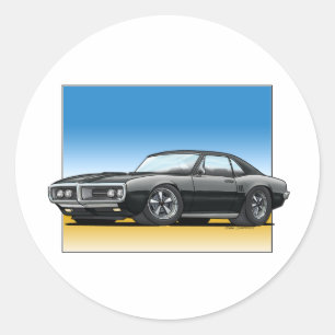 STICKER ROND 68 CHIENS NOIRS