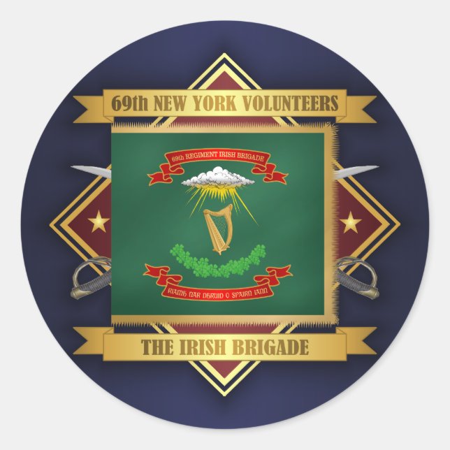 Sticker Rond 69e infanterie bénévole à New York (Devant)