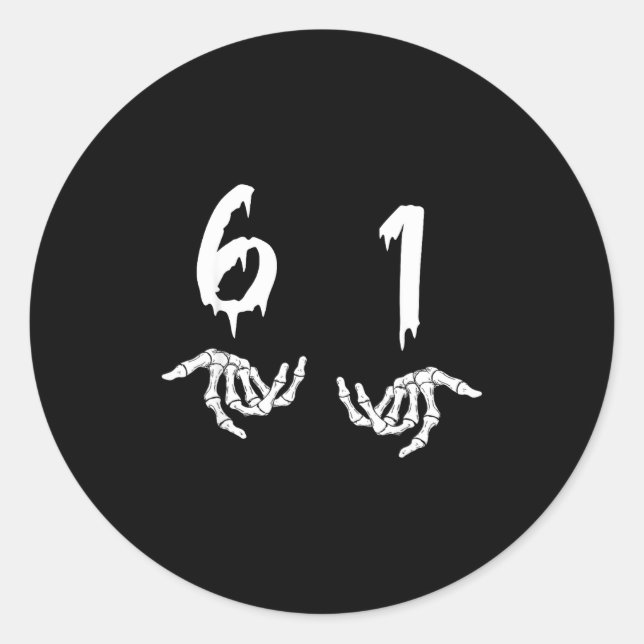 Sticker Rond 6 1 Six Swan Funny New Slang Six One 61  (Devant)