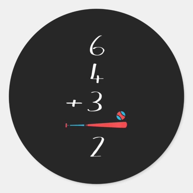 Sticker Rond 6 4 3 2 Jouer Double Baseball (Devant)