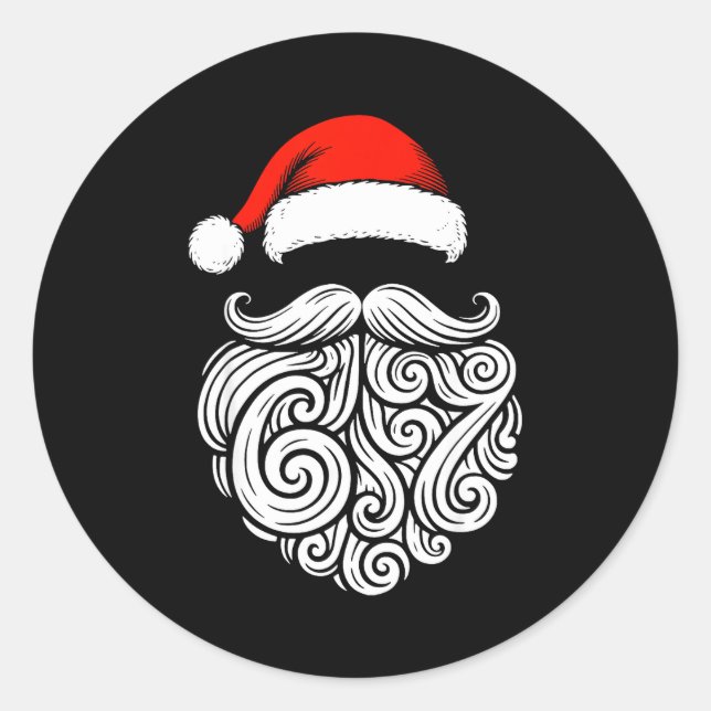 Sticker Rond 6 7 Christmas 67 Santa Six Seven Christmas Boys Te (Devant)