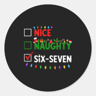 Sticker Rond 6-7 Mème Sympa Coquin Six Sept 67 Noël
