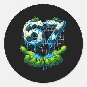Sticker Rond 6 7 Six Seven Drip Drôle Gen Alpha Meme Pla Footba