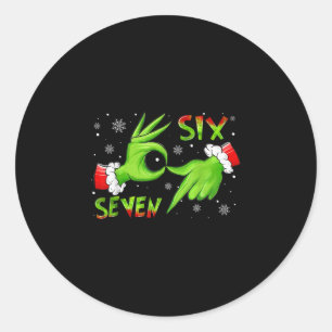 Sticker Rond 6 7 Six Seven Main Génération Z Alpha Argot Meme N